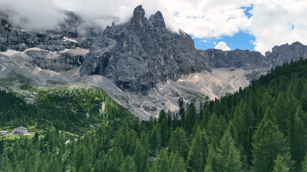 lake sorrapis mountains