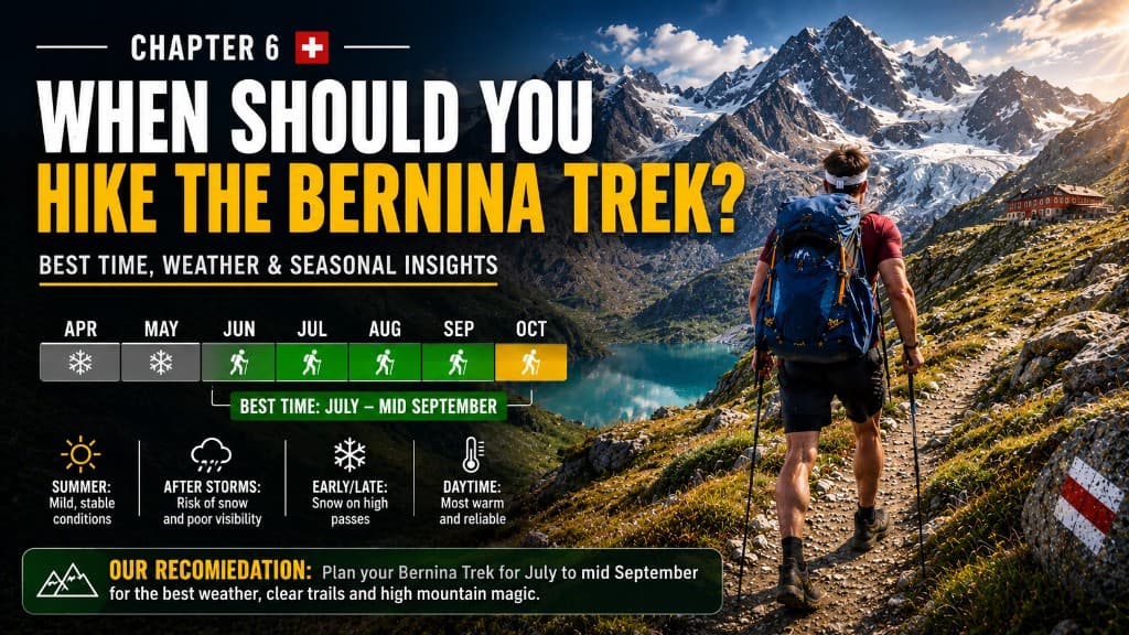 Best time to hike the Bernina Trek — July to mid-September recommended