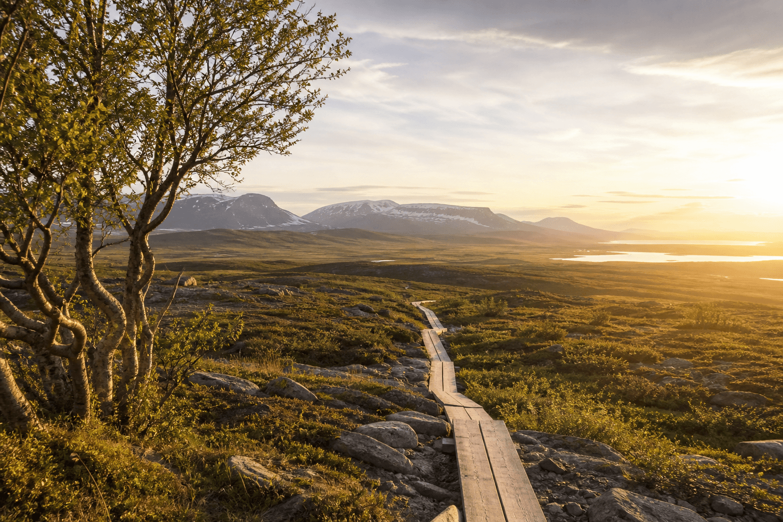 Arctic birch forest and tundra on the Kungsleden, Swedish Lapland