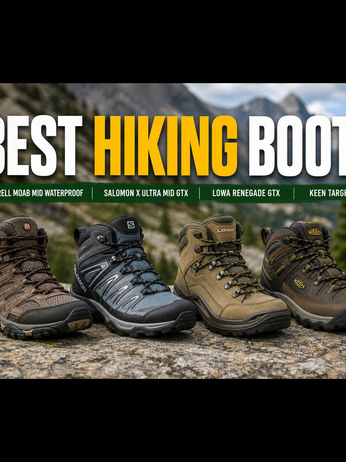 Merrell, Salomon, and Lowa hiking boots compared
