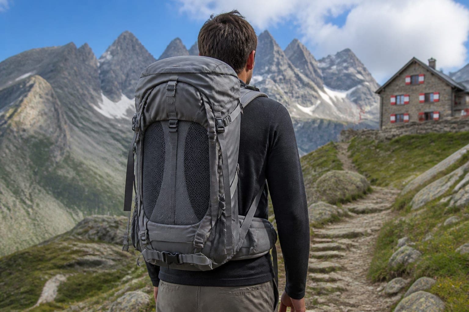 Hiking backpack carry and hip-belt fit on trail
