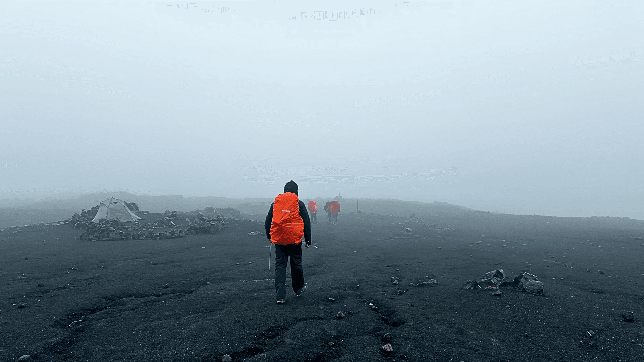 Laugavegur river crossing terrain
