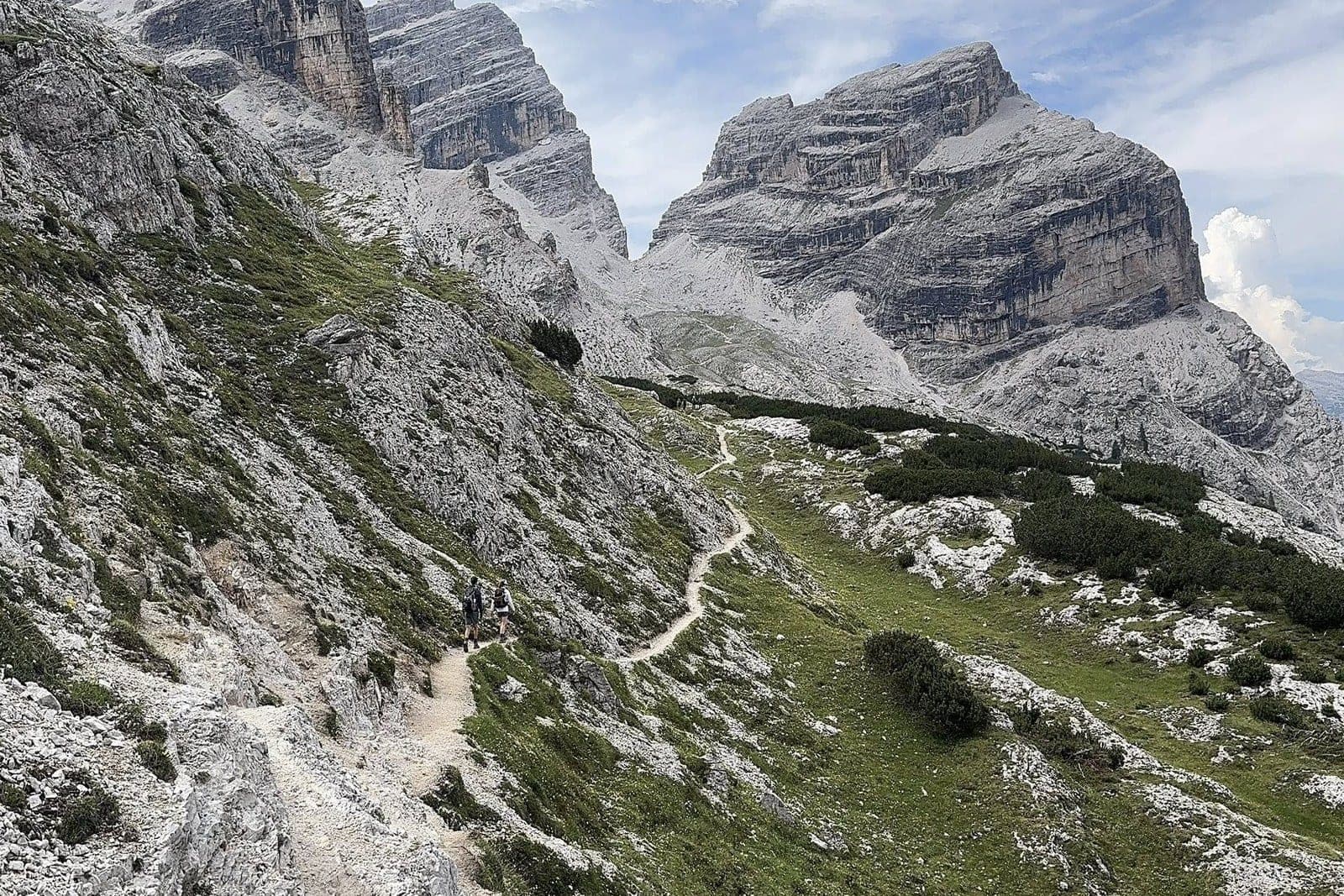 Approach toward Rifugio Dibona on Alta Via 1 day 3