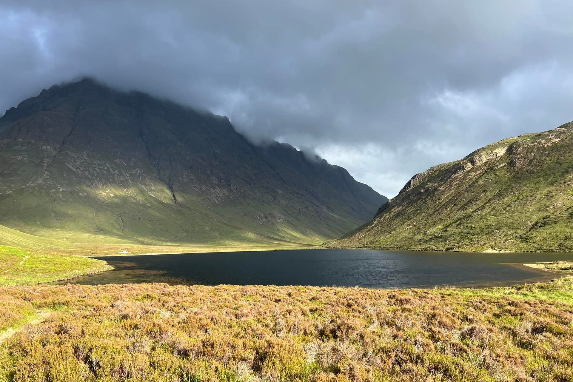 Dramatic loch and highland peaks near Ben Lomond, Scotland