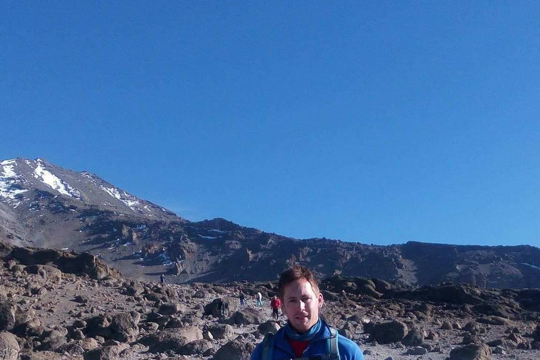 Summit ridge above the clouds on Kilimanjaro