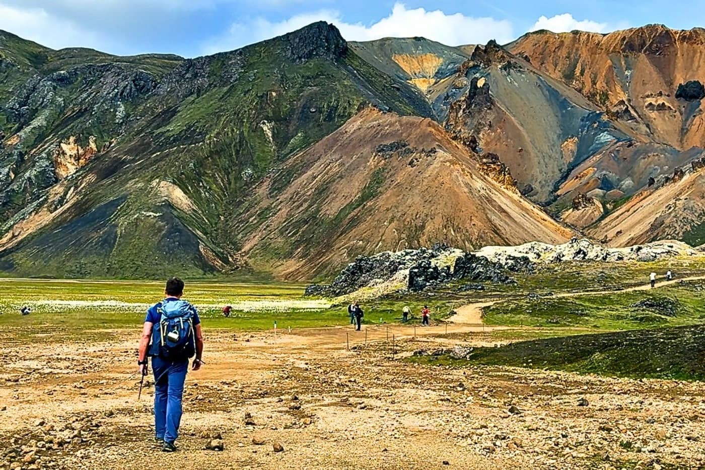 Landmannalaugar rhyolite mountains in summer hiking season