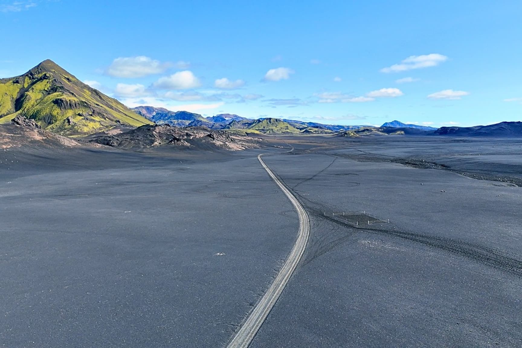 Black sand desert section of the Laugavegur