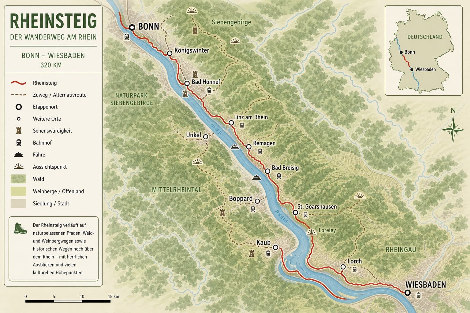 rheinsteig map