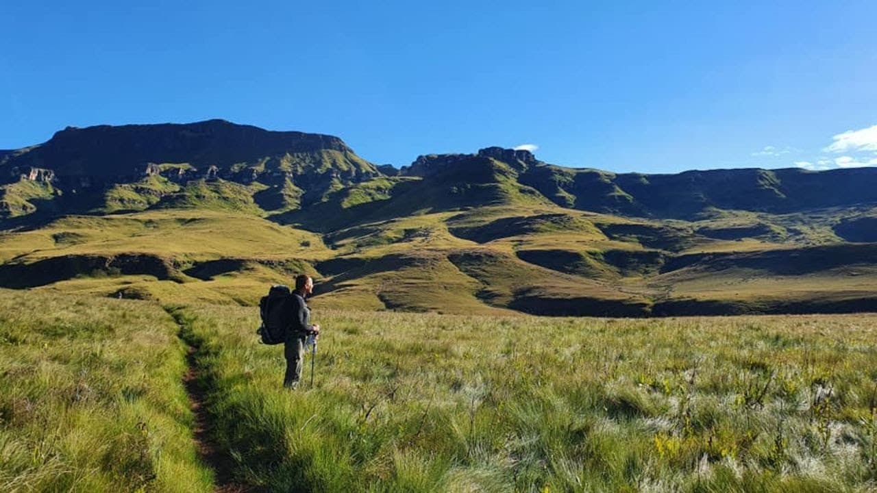 Giants Cup Trail under the Drakensberg escarpment, South Africa