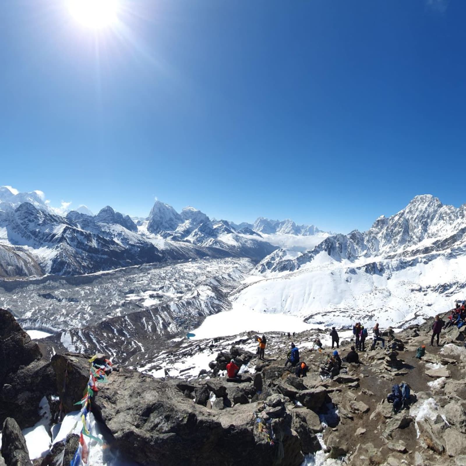 Khumbu trail navigation toward Island Peak