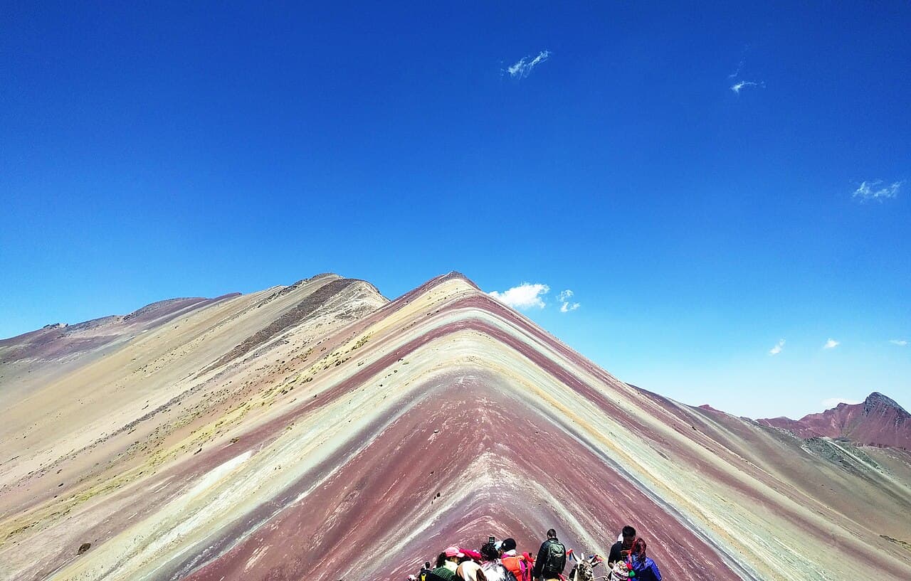Colourful strata on Rainbow Mountain, Peru