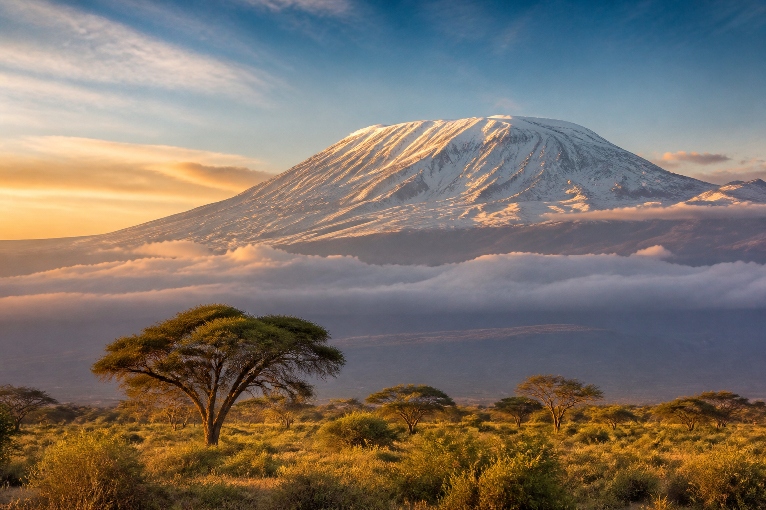 Mount Kilimanjaro above the clouds, Tanzania