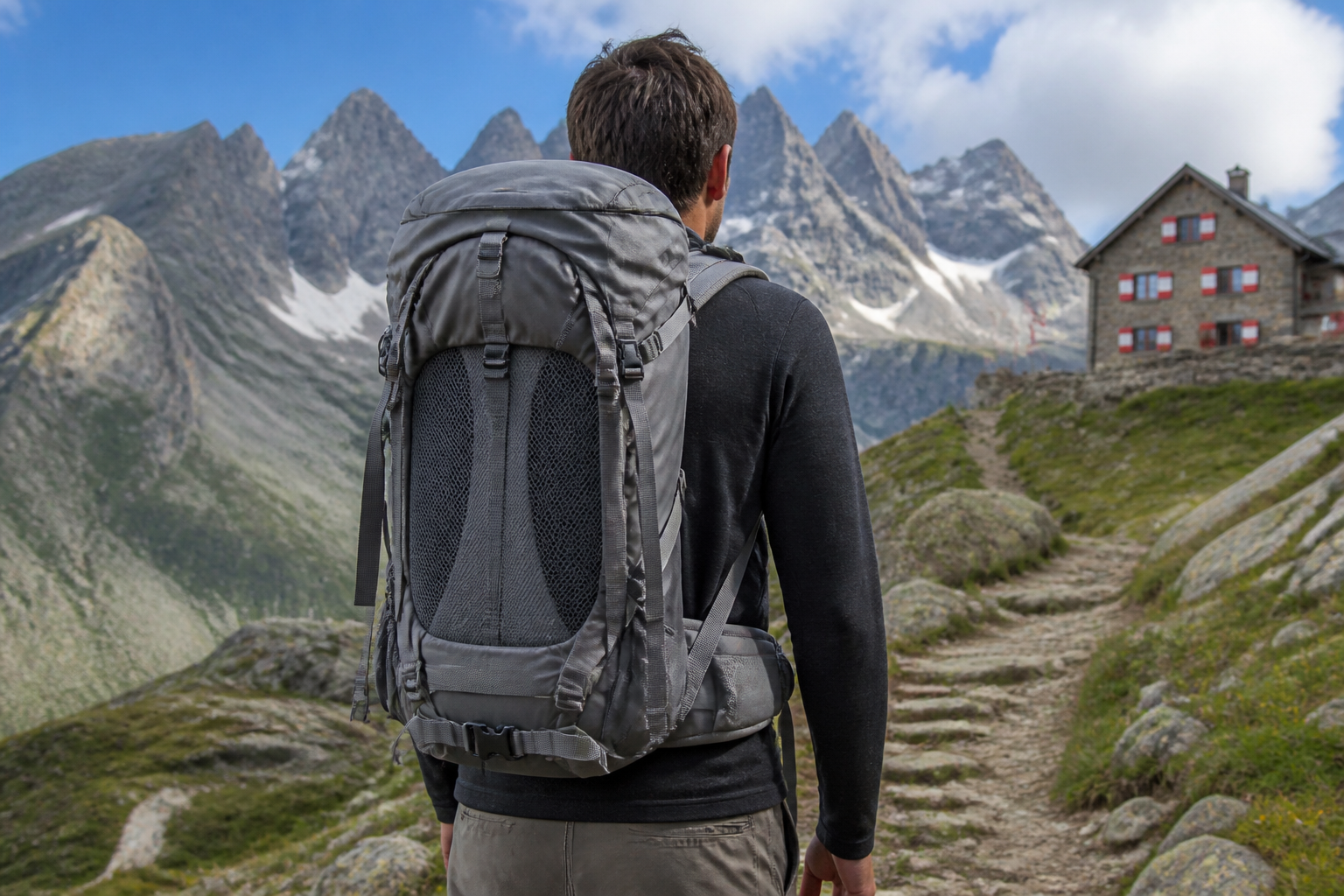 Hiking backpack carry and hip-belt fit on trail