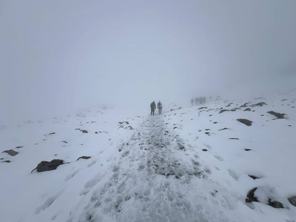 Low visibility on Ben Nevis plateau