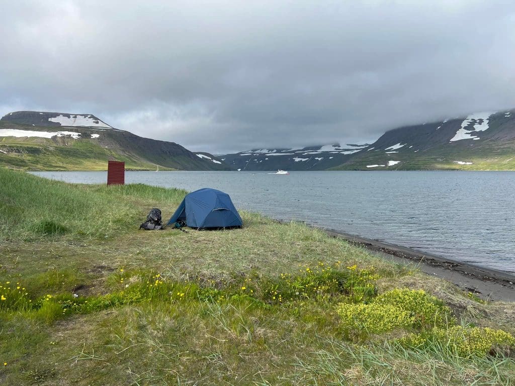 Hornstrandir camp cooking setup